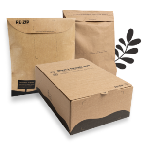 A selection of RE-ZIP reusable packaging